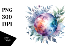 Vibrant Abstract Moon Foliage Clipart Product Image 1