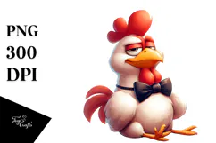 Cartoon Chicken with Sarcastic Face PNG Product Image 1