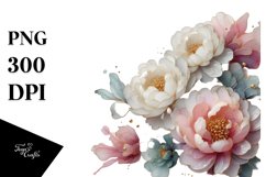 Abstract Glossy Peonies Art, Transparent PNG Product Image 3