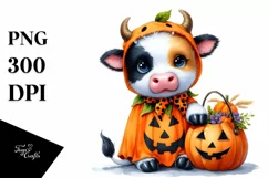Cute Baby Cow Halloween Clipart Product Image 3