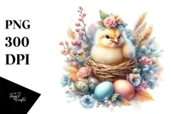 Digital Painting with Baby Chicken PNG Product Image 1