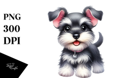 Happy Miniature Schnauzer Puppy PNG Product Image 1