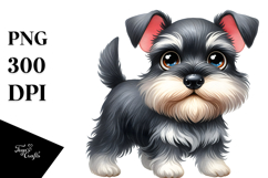 Happy Miniature Schnauzer Puppy PNG Product Image 1
