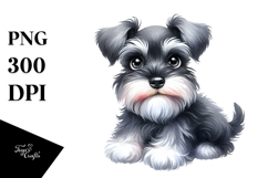 Happy Miniature Schnauzer Puppy PNG Product Image 1