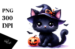 Style Halloween Cat PNG Product Image 1
