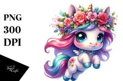 Funny Haircut Unicorn PNG Product Image 1