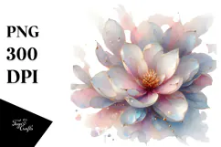 Shiny Magnolia with Golden Insertions PNG Product Image 1