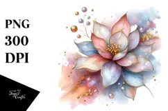 Shiny Magnolia with Golden Insertions PNG Product Image 1