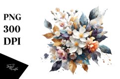 Colorful Jasmine Splash Bouquet | Gold Foil Clipart Product Image 3