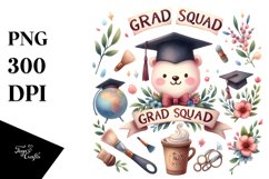 Grad Squad Watercolor Team | Sublimation | Clipart Product Image 3