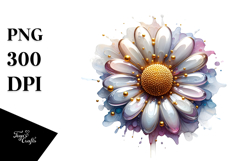 Glossy Daisy Abstract PNG Product Image 1