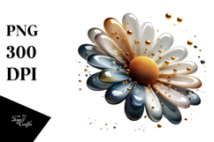 Glossy Daisy Abstract PNG Product Image 1