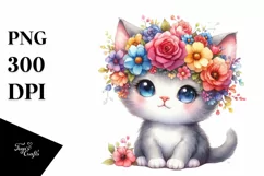Watercolor Kitten Portrait, Transparent PNG Product Image 3