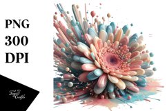 Gerbera Material Watercolor Splash | Sublimation | Clipart Product Image 1