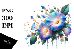 Morning Glory with Gold Inserts, Transparent PNG Product Image 1