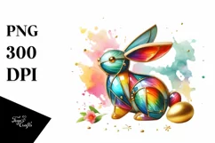 Easter Bunny Egg Flower, Clipart |T-shirt, Mug PNG Product Image 1