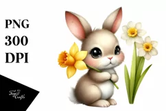 Easter Bunny Egg Flower, Clipart |T-shirt, Mug PNG Product Image 8