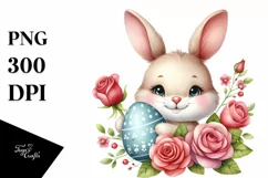 Easter Bunny Egg Flower, Clipart |T-shirt, Mug PNG Product Image 8