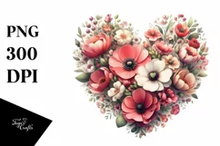 Valentines Floral Heart , Clipart |T-shirt, Mug, Tumbler Product Image 7
