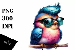 Watercolor Bird Portrait, Transparent PNG Product Image 1