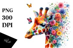 Vibrant Watercolor Giraffe | Clipart Product Image 1