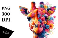 Vibrant Watercolor Giraffe | Clipart Product Image 3