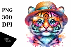 Cute Layered Watercolor Tiger | Clipart Product Image 3