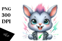 Punk Baby Rabbit PNG Product Image 1