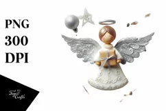 Whimsical Christmas Angel PNG Product Image 3