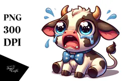 Ridiculously Cute Baby Calf with Bow Tie PNG Product Image 1