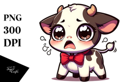 Cute Baby Calf with Bow Tie, Transparent PNG Product Image 1