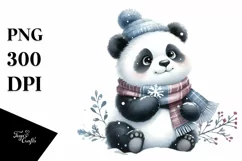 Cute Baby Panda Watercolor PNG Product Image 3