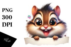 Funny Popping Eyes Chipmunk | Sublimation | Clipart Product Image 3