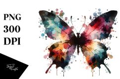 Colorful Butterfly Painting with Splashes PNG Product Image 1