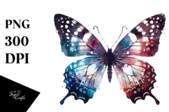 Vibrant Butterfly Grungy Skull PNG Product Image 1