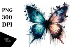 Grungy Butterfly Silhouettes PNG Product Image 1