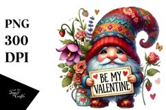 Detailed Valentines Gnome with Hat, PNG Product Image 1