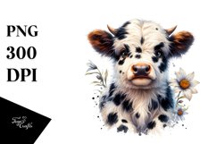 Watercolor Splash | Baby Highland Cow Clipart Product Image 3