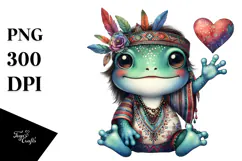 Colorful Baby Frog PNG Product Image 1
