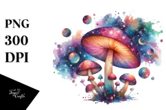 Colorful Astral Mushroom PNG Product Image 1