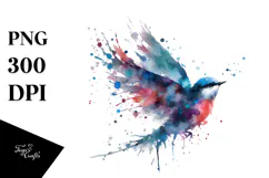 Colorful Bird Painting PNG Product Image 1