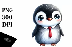 Cute Baby Penguin Big Eyes | Sublimation Clipart Product Image 1