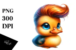 Cute Baby Duck with Funny Face PNG Product Image 1