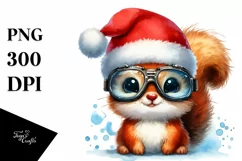 Expressive Baby Squirrel Watercolor PNG Product Image 1