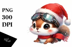 Expressive Baby Squirrel Watercolor PNG Product Image 1