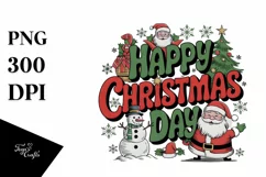 Happy Christmas Day Retro Christmas Png Product Image 5