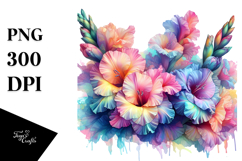Detailed Vibrant Gladiolus Watercolor PNG Product Image 1