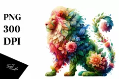 Abstract Vibrant Watercolor Lion PNG Product Image 3