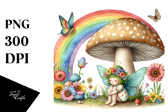 Illustration of Fairy House Made of Large Mushroom | Clipart Product Image 1