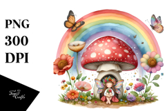 Illustration of Fairy House Made of Large Mushroom | Clipart Product Image 1